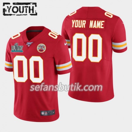 Kansas City Chiefs Tröjor Custom Nike Röd 2020 Super Bowl LIV - Barn